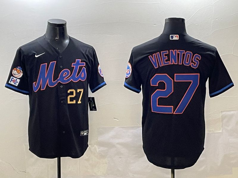 Men New York Mets #27 Vientos Black Game 2025 Nike MLB Jersey style 5->los angeles dodgers->MLB Jersey